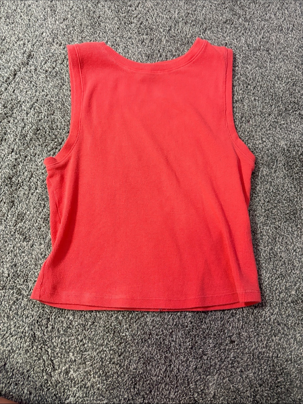 Old Navy Coral-Red Ribbed Tank Top
